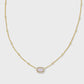 Mini Elisa Satellite Short Pendant Necklace Gold Pink Opalite Crystal
