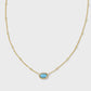 Mini Elisa Satellite Short Pendant Necklace Gold Turquoise Magnesite