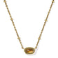 Mini Elisa Satellite Short Pendant Necklace Vintage Gold Marbled Amber Illusion