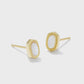 Mini Ellie Stud Earrings Gold Ivory Mother of Pearl