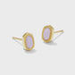 Mini Ellie Stud Earrings Gold Pink Opalite Crystal