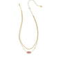 Ophelia Multi Strand Necklace Gold Light Mauve Illusion