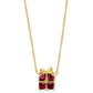 Present Short Pendant Necklace Gold Red Crystal