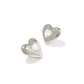 Sasha Heart Stud Earrings Silver Ivory MOP
