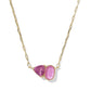 Tatum Short Pendant Necklace Gold Azalea Pink MIx