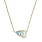 Tatum Short Pendant Necklace Gold Light Blue Mix