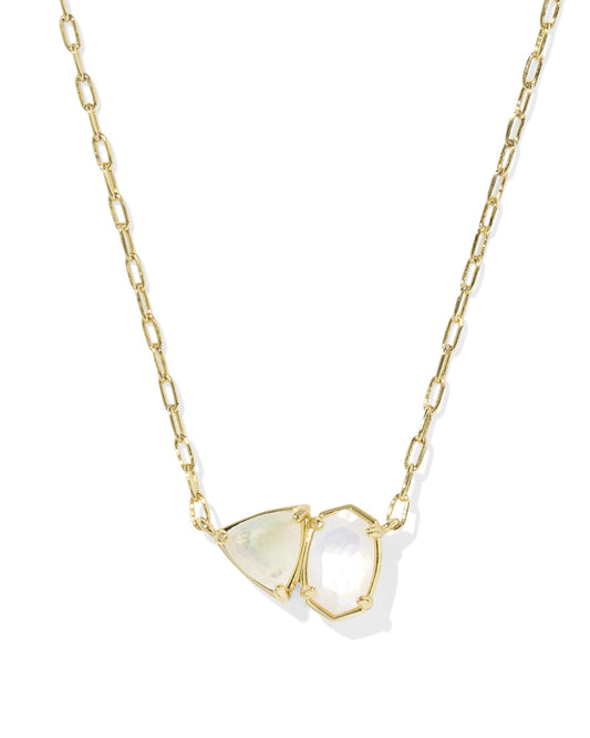Tatum Short Pendant Necklace Gold Netural Mix