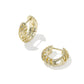 Tiger Striped Mikki Huggie Earrings Gold