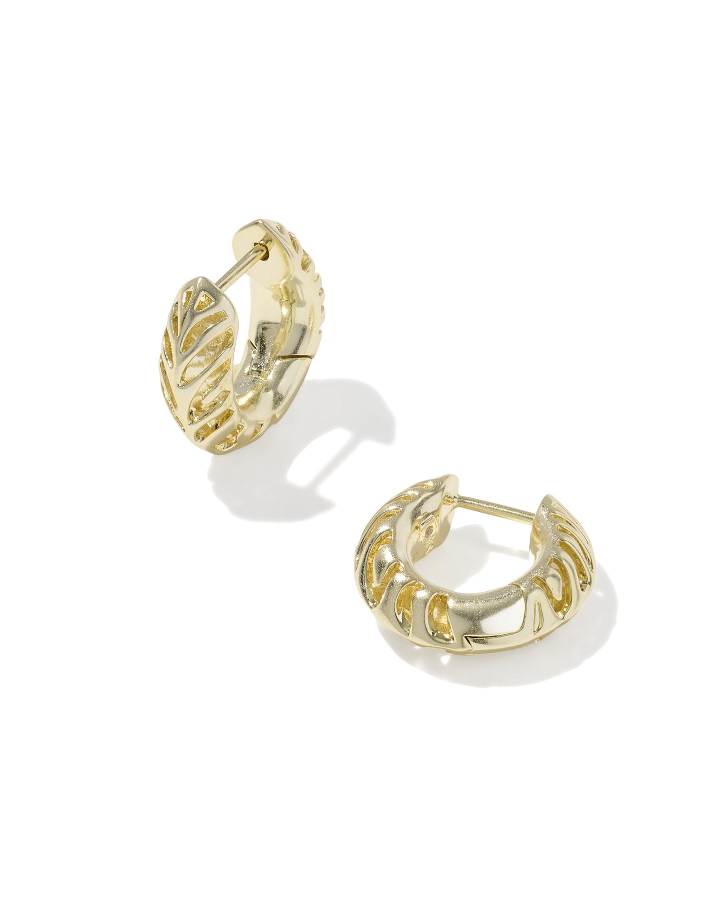 Tiger Striped Mikki Huggie Earrings Gold
