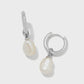 Willa Pearl Huggie Earrings Silver White Pearl