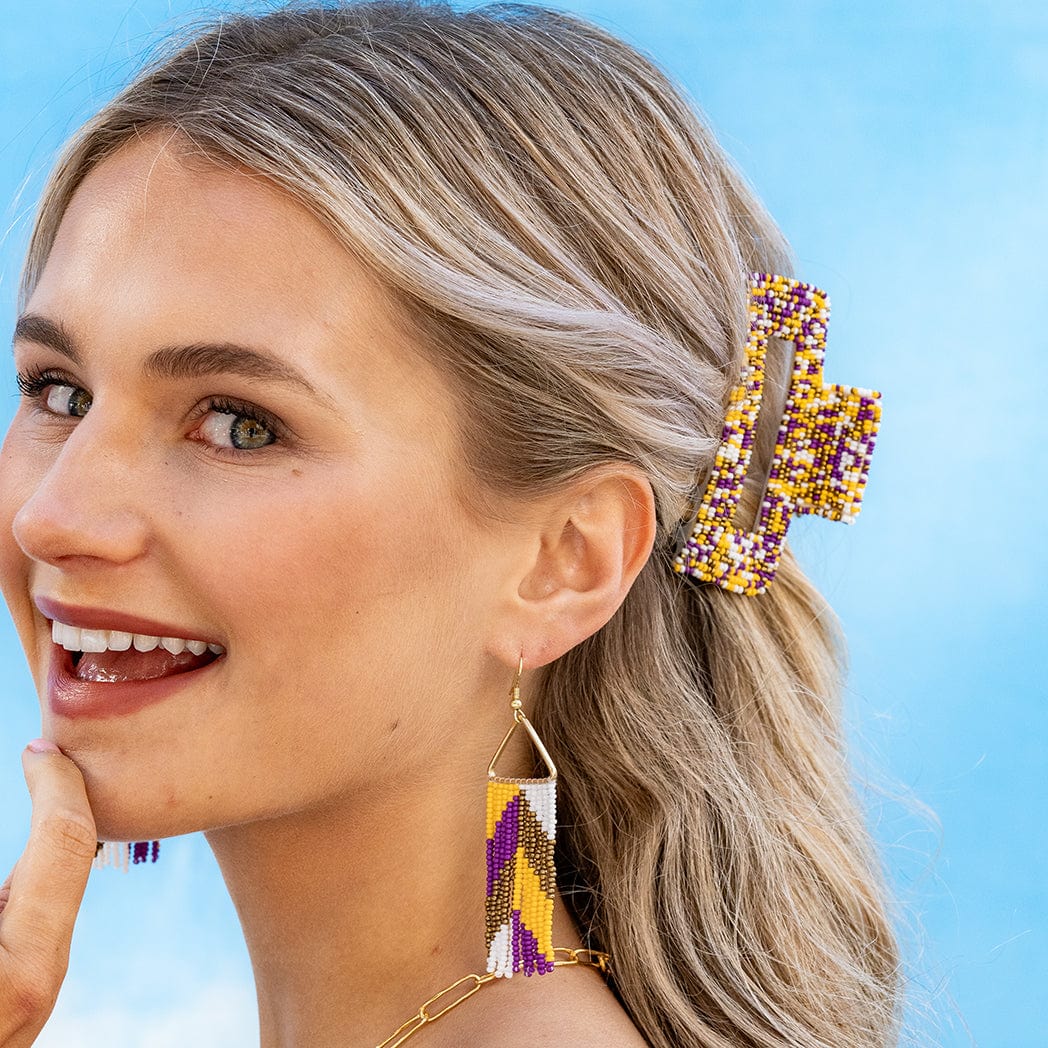 Lola Purple/Gold Game Day Hair Claw Clip