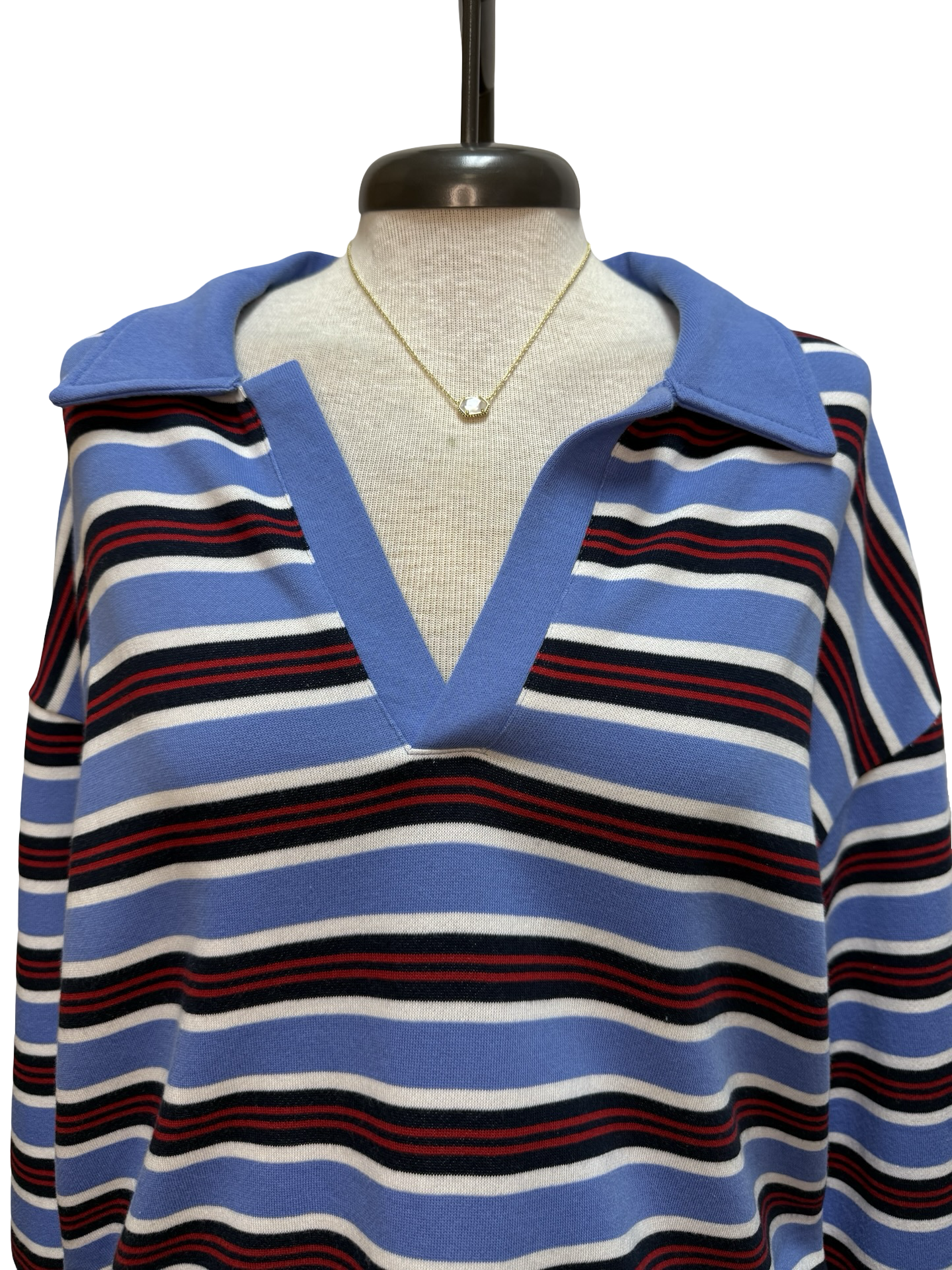 Low Key Stripe Fleece Henley