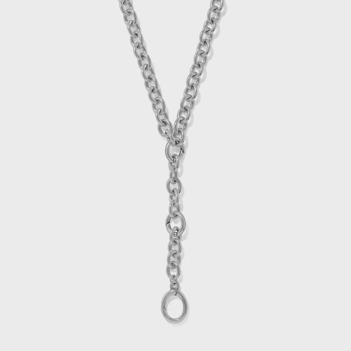 Luxe Y Shape Open Charm Ring Necklace