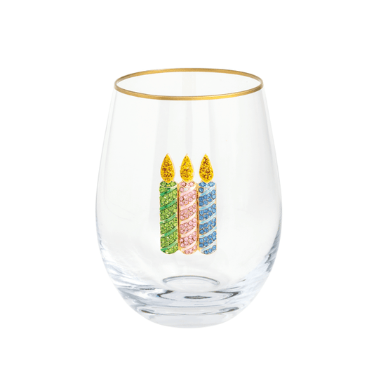 Beaded Candles Wine Glass