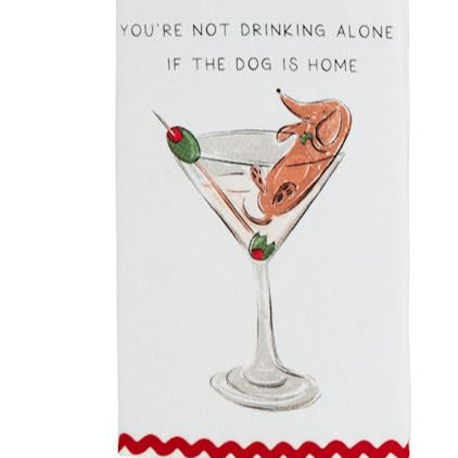 Martini Dog Ric Rac Towel
