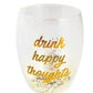Happy Thoughts Confetti Wine Glass