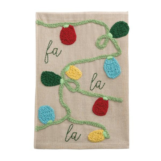 Crochet Christmas Lights Towel