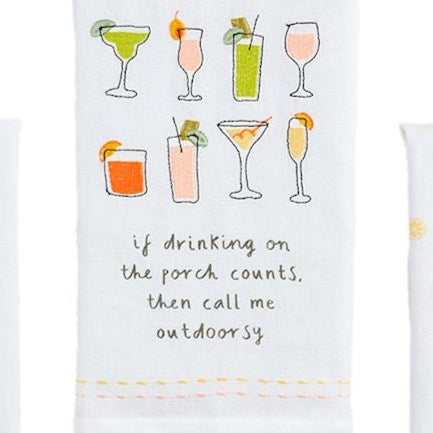 Outdoorsy Garden Embroidered Towel