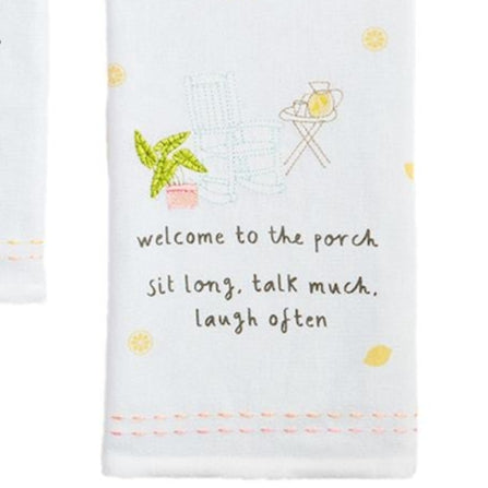 Welcome Garden Embroidered Towel
