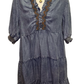 Tiered Skirt Short Sleeve Washed Denim Dress