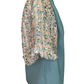 Sequins Bubble Sleeve Top Teal