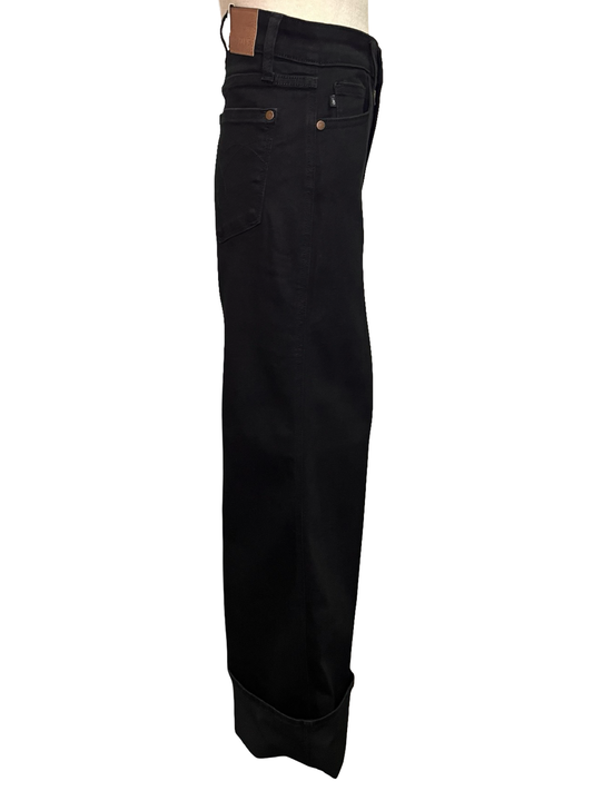 Judy Blue HW Black Retro Wide Leg with Cuff Jean