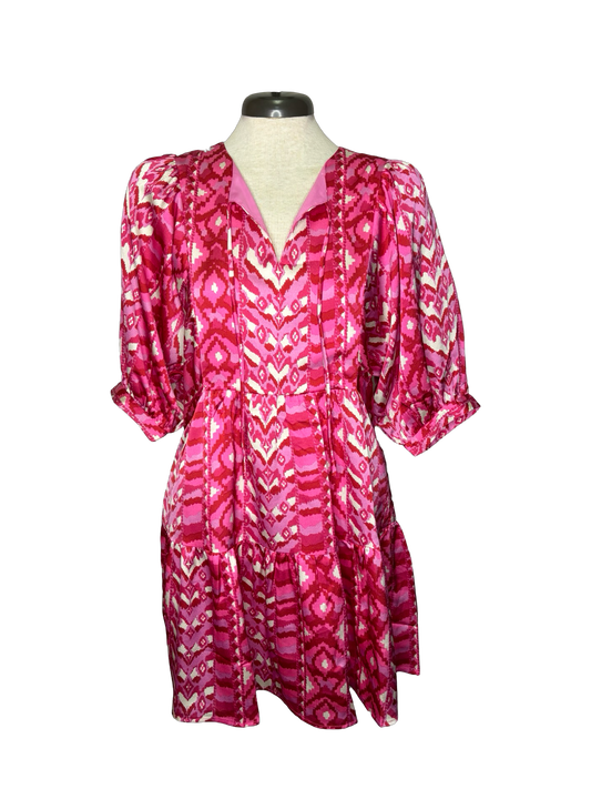 Aztec Red Tiered Dress