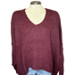 Fortune Oversized Hi Lo Soft Knit Sweater Merlot