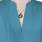 Sequins Bubble Sleeve Top Teal