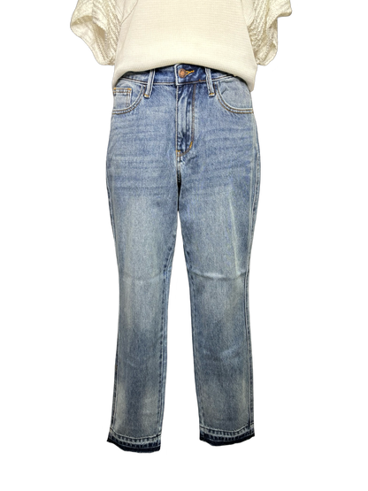 Judy Blue Mid Rise Rigid Magic Release Hem Boyfriend Jean