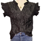 Crinkle Textured Top Black