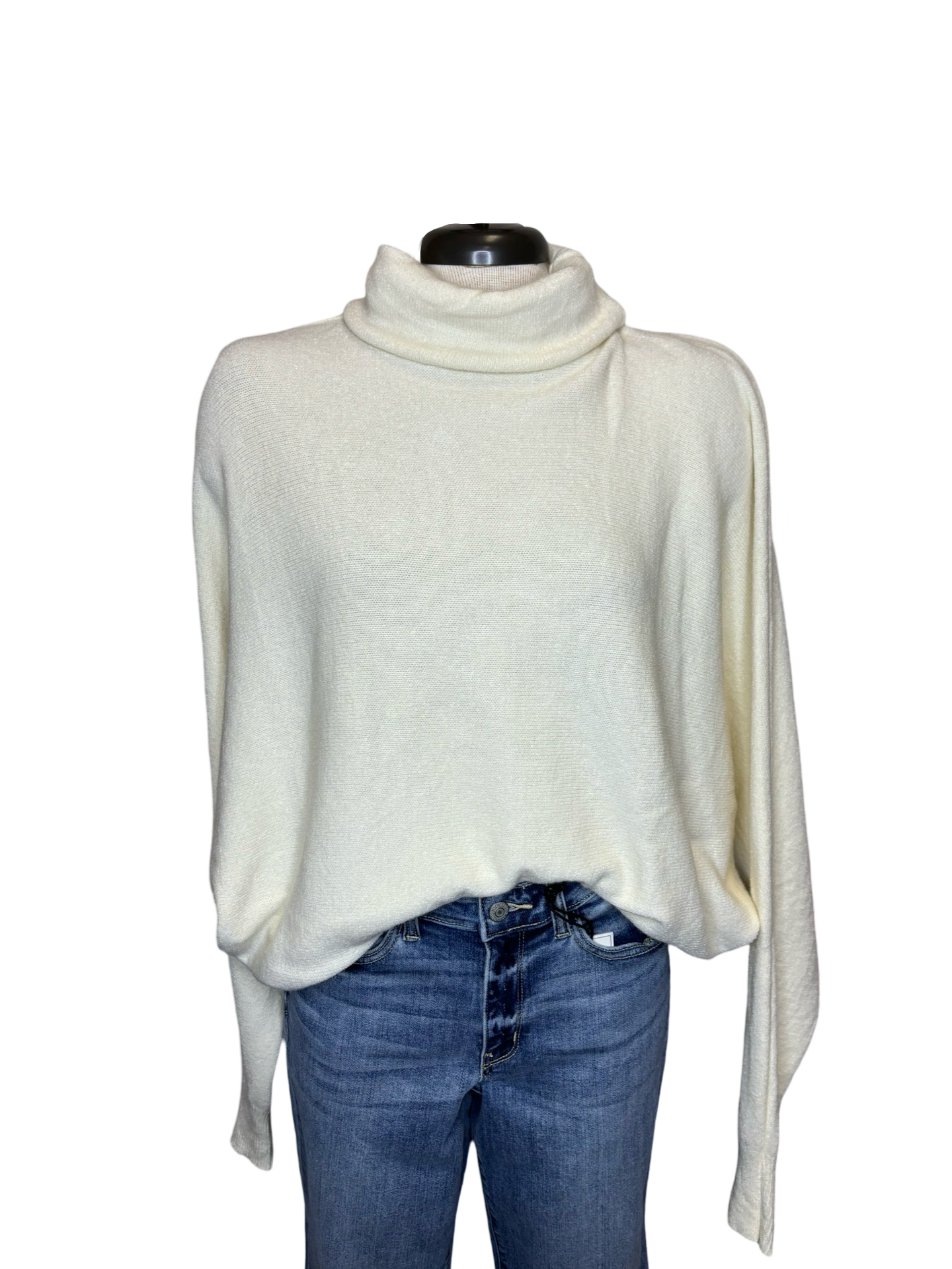 Lane Batwing Knit Sweater Winter White