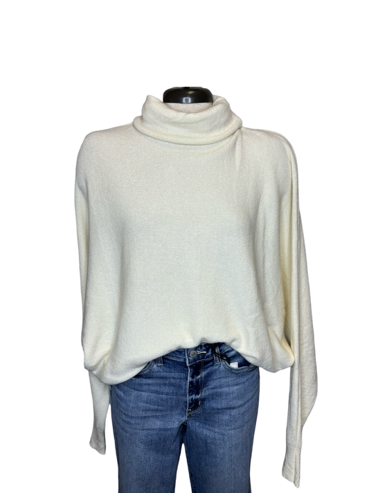 Lane Batwing Knit Sweater Winter White