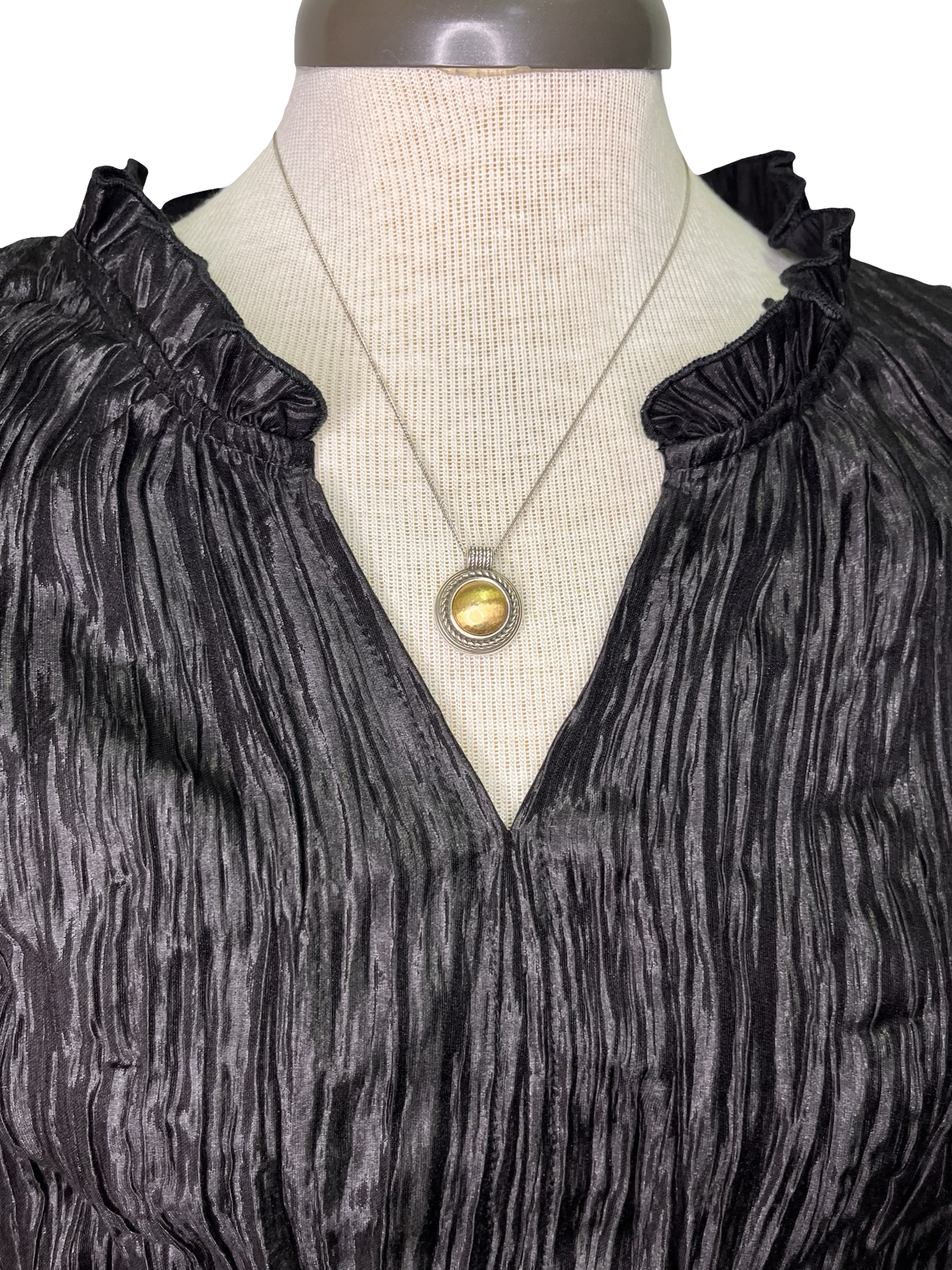 Crinkle Textured Top Black
