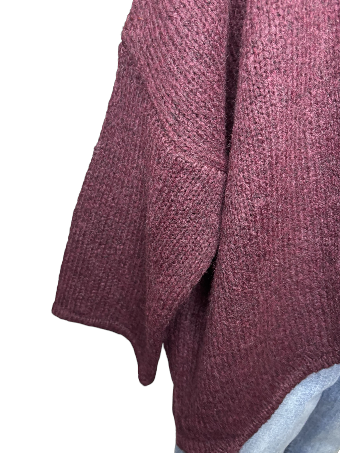Fortune Oversized Hi Lo Soft Knit Sweater Merlot