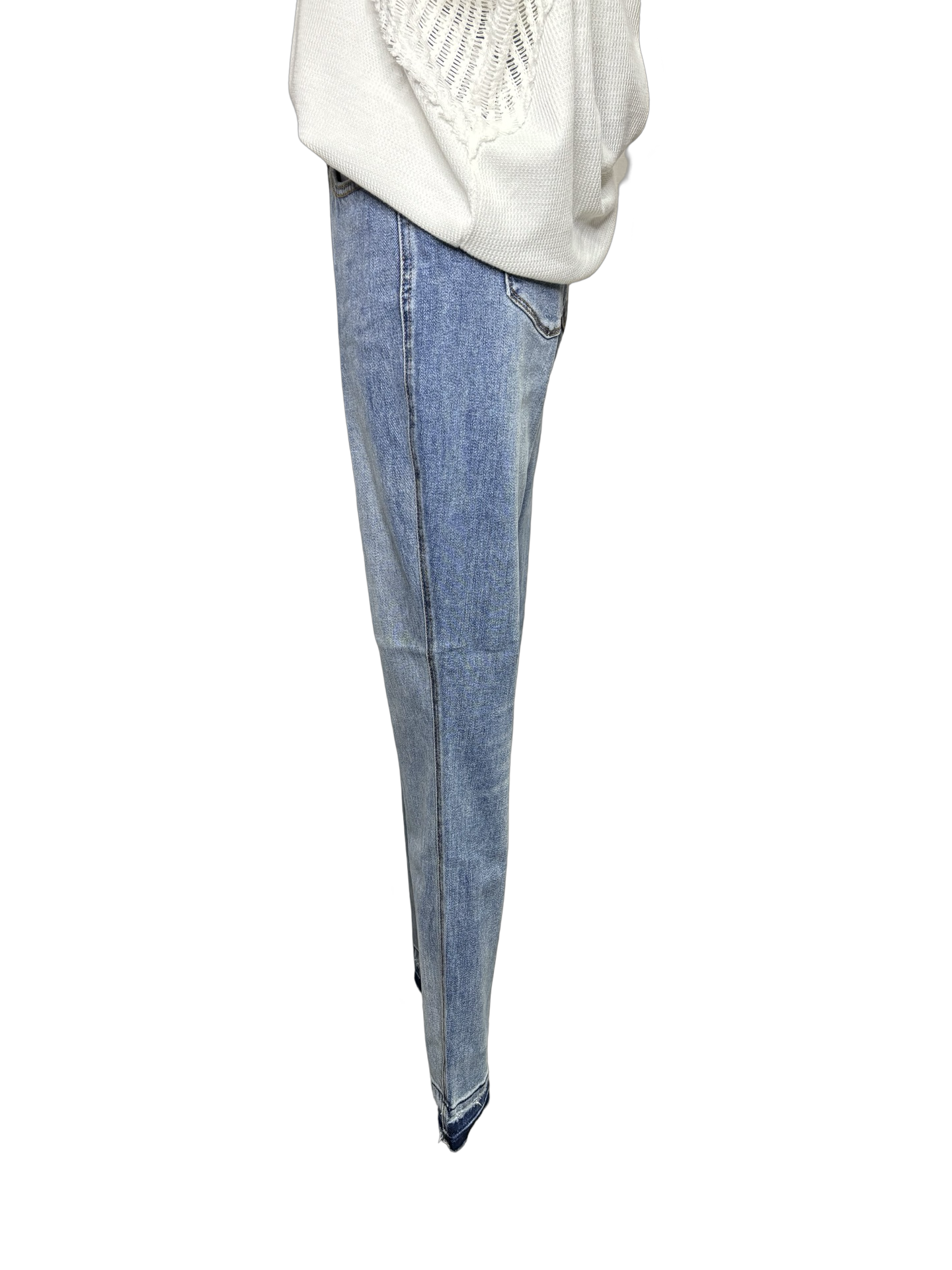 Judy Blue Mid Rise Rigid Magic Release Hem Boyfriend Jean