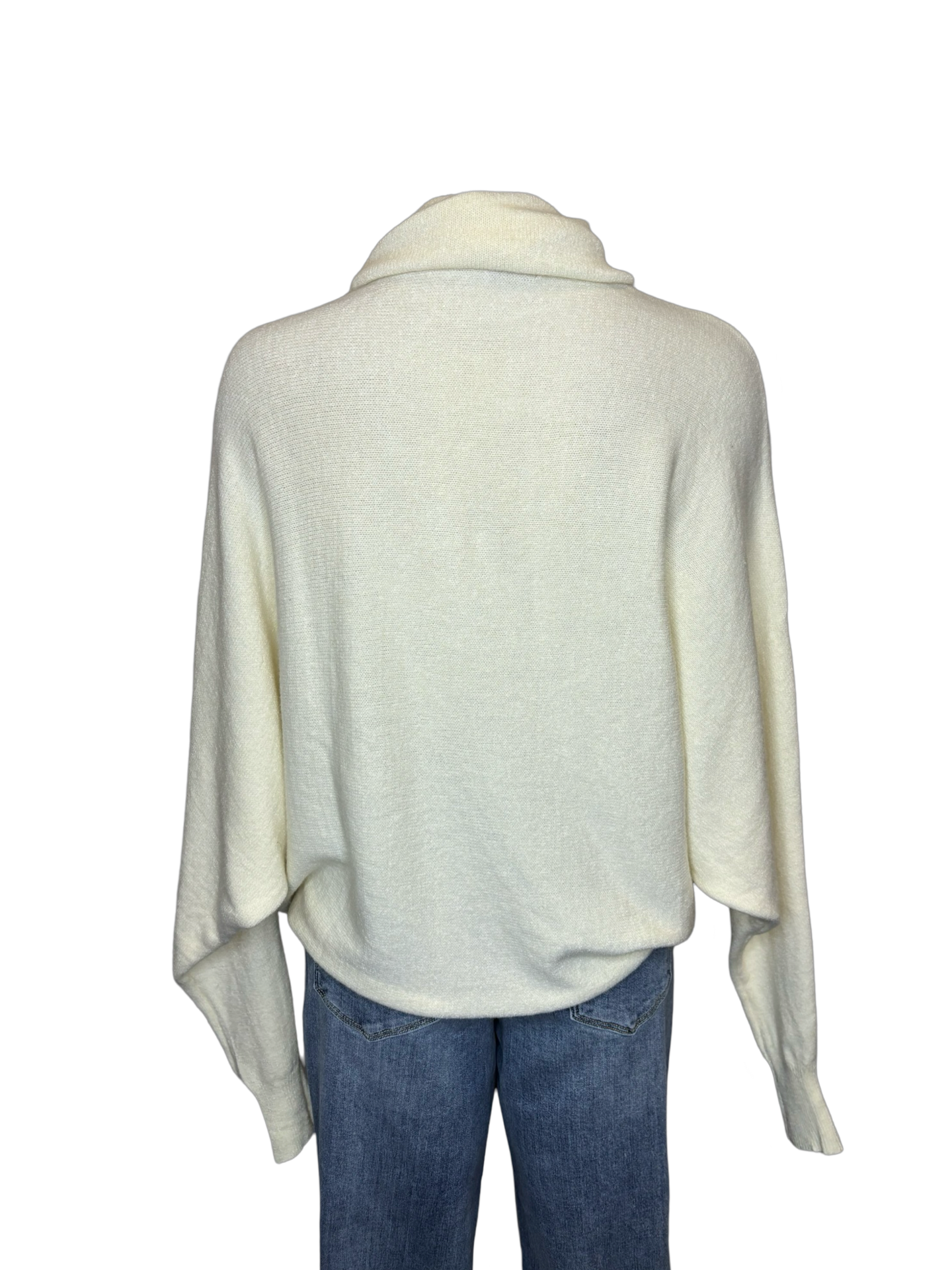 Lane Batwing Knit Sweater Winter White