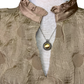 Satin Ruffled Dotted Textured Top Tan