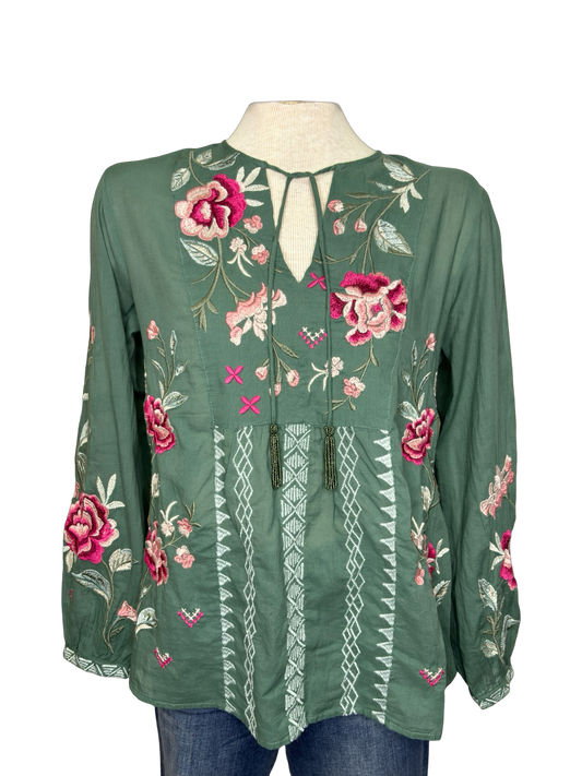 Erinn Prairie Blouse Verdigris
