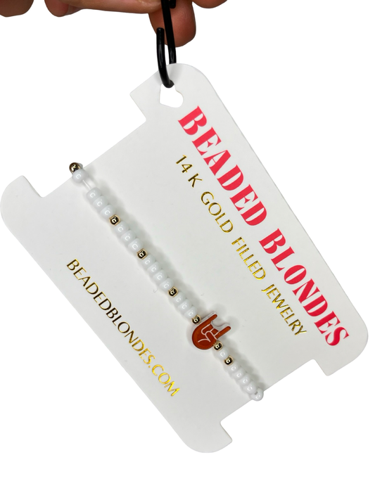 BB Gameday Hand Sign Bracelet Horns Up Sprinkle