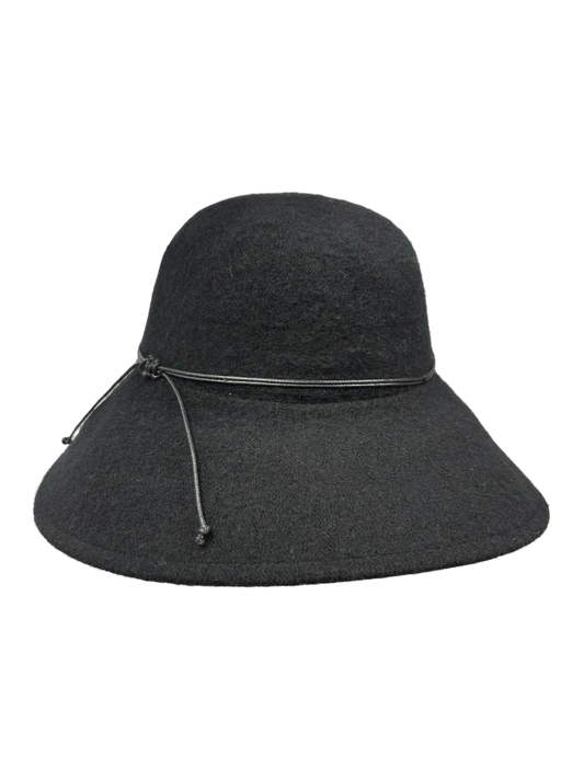 Park Lane Knit Wool Floppy Hat Black