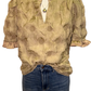 Satin Ruffled Dotted Textured Top Tan