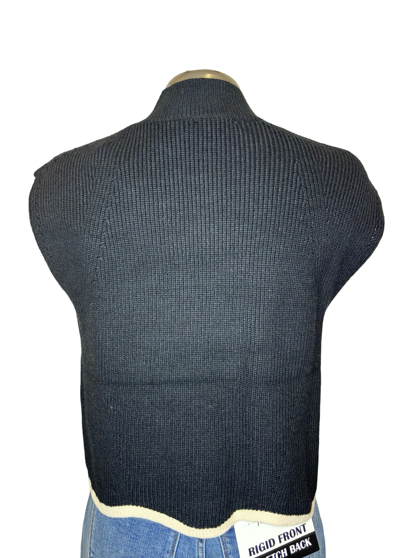 Mock Neck Short Sleeve Sweater Black