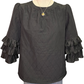 Three Layer Pleated Top Black