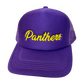 Panthers Purple in Gold Cursive Foam Trucker Hat
