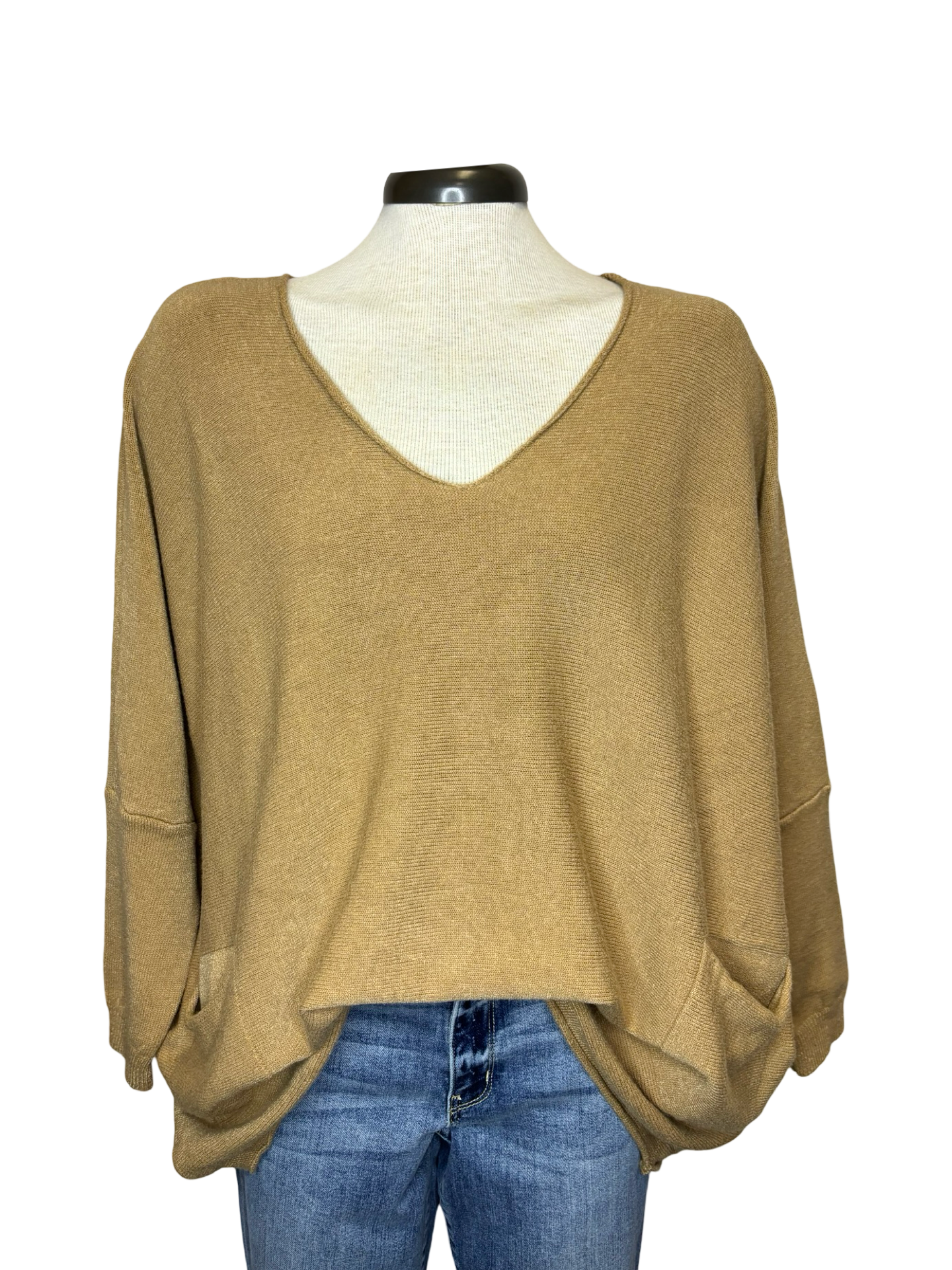 Leonie Oversize V Neck Sweater Caramel