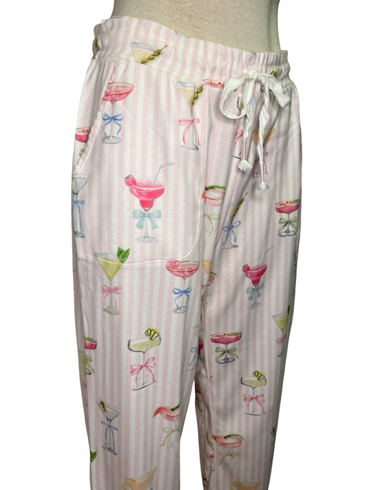 Pretty Punch Cocktail Print Open Leg Pants