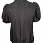 Ruffled Neck Embroidered Top Black