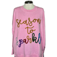 Holiday Sparkle Sweater One Size Pink