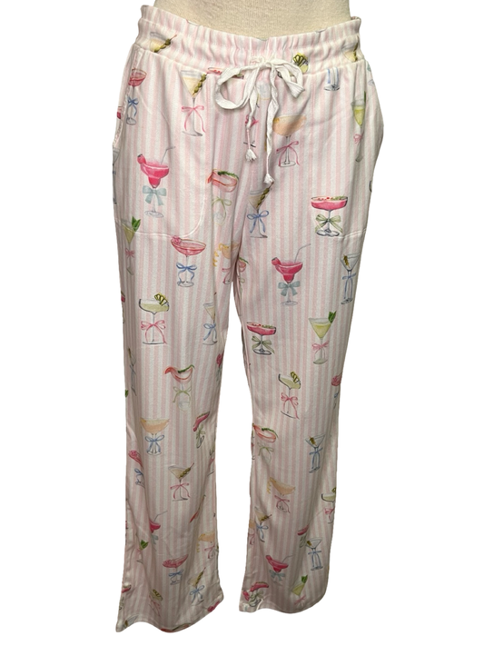 Pretty Punch Cocktail Print Open Leg Pants
